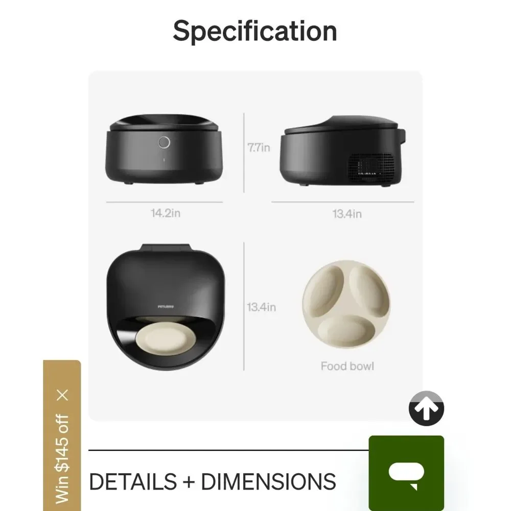 Petlibro Polar Wet Food Pet Feeder PLAF109 With Platic Plate refrigerating, app
